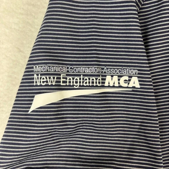 Under Armour Mens 2XL HeatGear 1/4 Zip Pullover Navy Blue Striped Performance - Picture 11 of 15